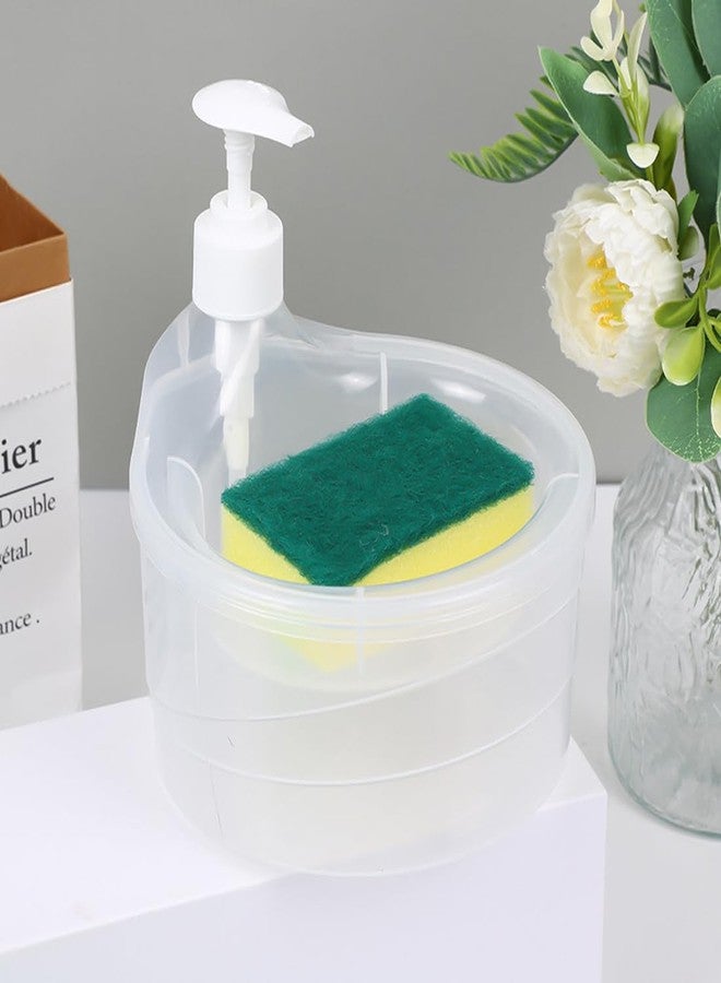 SUKHAD Plastic Double Layer Liquid Soap Dispenser With Pump And Sponge | 15 X 16 X 17 Cm | Multi-Color - Image 1